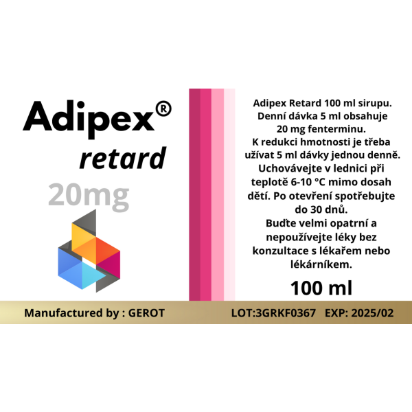 Adipex Retard 20mg 300ml + Dieta + Plan Treningowy